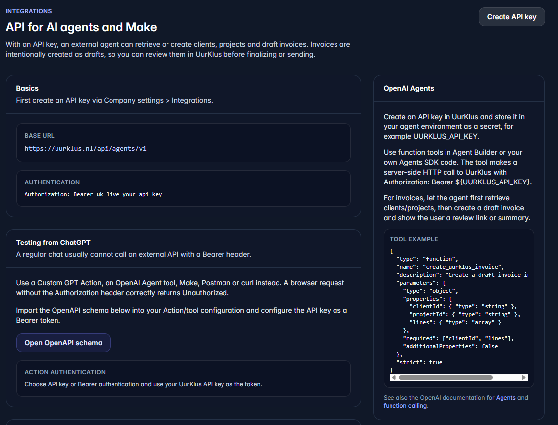 AI agents and API with UurKlus