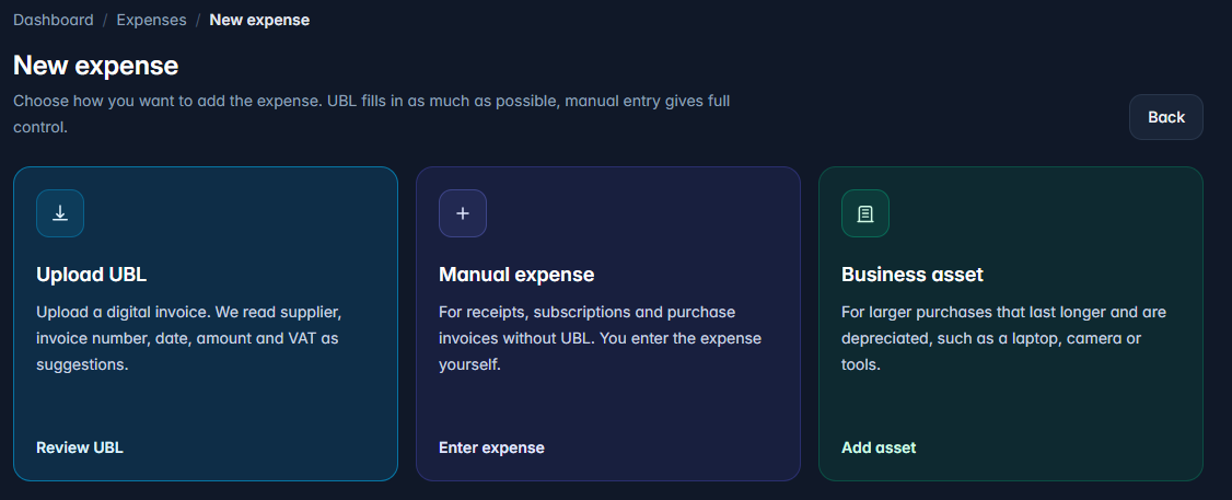 Tracking expenses and VAT in UurKlus