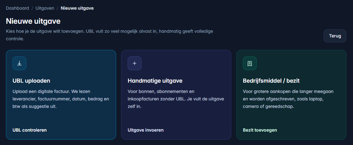 Uitgaven en btw bijhouden in UurKlus