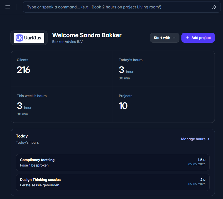 Feature overview in UurKlus