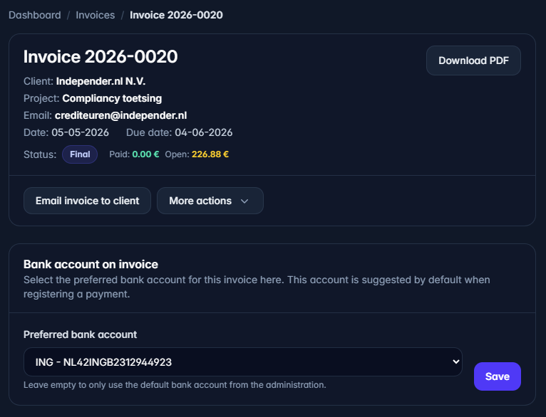 Invoicing with UurKlus